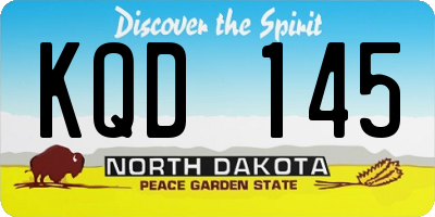 ND license plate KQD145