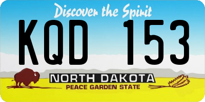 ND license plate KQD153