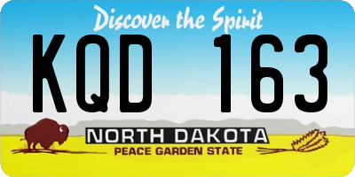 ND license plate KQD163