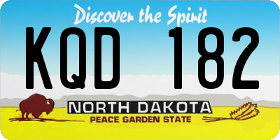 ND license plate KQD182