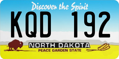 ND license plate KQD192