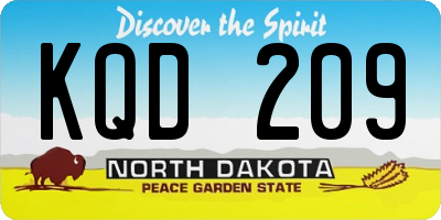 ND license plate KQD209