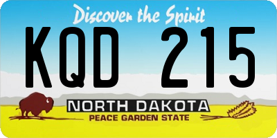 ND license plate KQD215