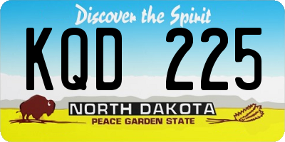 ND license plate KQD225