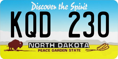 ND license plate KQD230