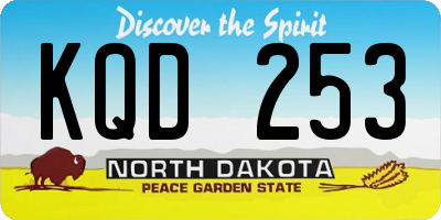 ND license plate KQD253