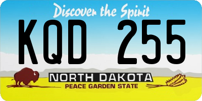 ND license plate KQD255