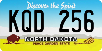 ND license plate KQD256