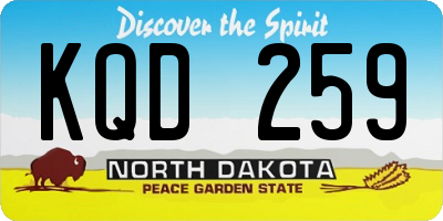 ND license plate KQD259