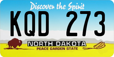 ND license plate KQD273