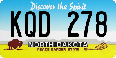 ND license plate KQD278
