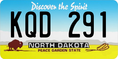 ND license plate KQD291