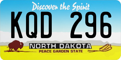 ND license plate KQD296