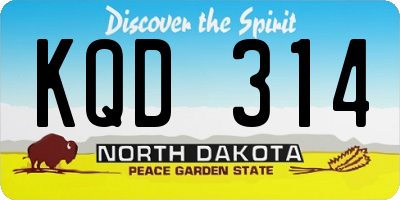ND license plate KQD314