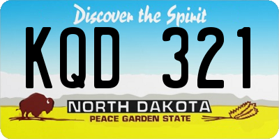 ND license plate KQD321