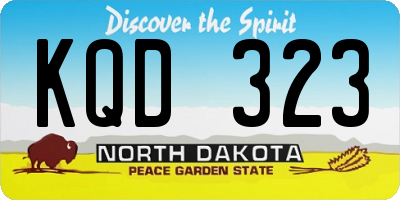 ND license plate KQD323