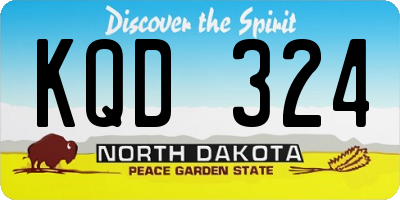 ND license plate KQD324