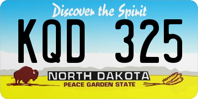 ND license plate KQD325