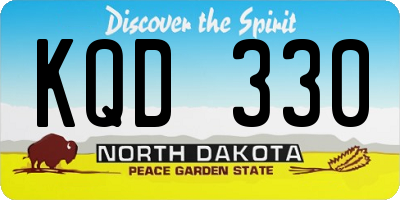 ND license plate KQD330