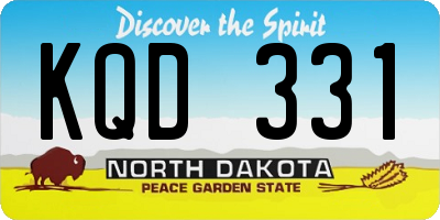 ND license plate KQD331