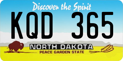 ND license plate KQD365