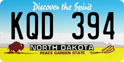 ND license plate KQD394