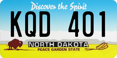 ND license plate KQD401