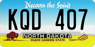 ND license plate KQD407
