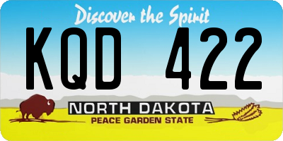 ND license plate KQD422