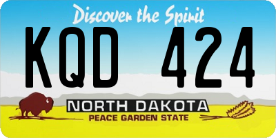 ND license plate KQD424