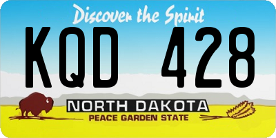 ND license plate KQD428