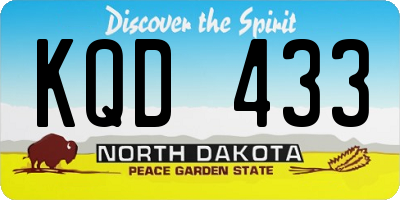 ND license plate KQD433