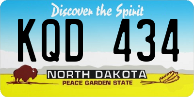 ND license plate KQD434