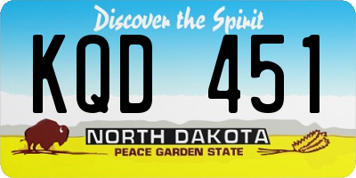 ND license plate KQD451