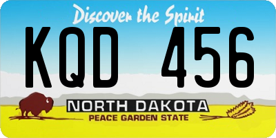 ND license plate KQD456