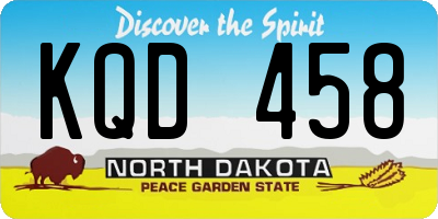 ND license plate KQD458