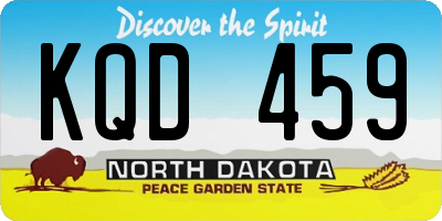 ND license plate KQD459