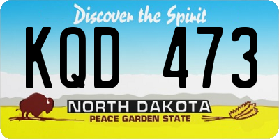 ND license plate KQD473