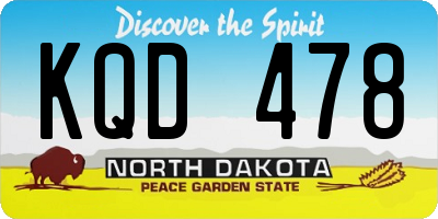 ND license plate KQD478