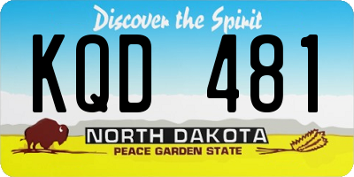 ND license plate KQD481