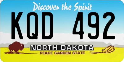 ND license plate KQD492