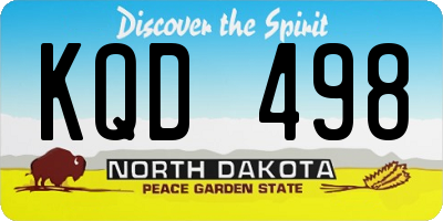 ND license plate KQD498