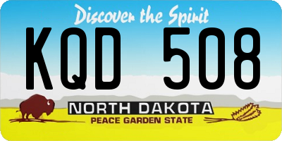 ND license plate KQD508