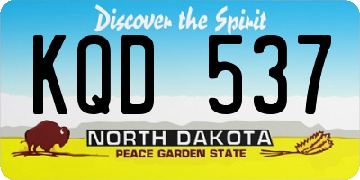 ND license plate KQD537
