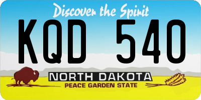 ND license plate KQD540