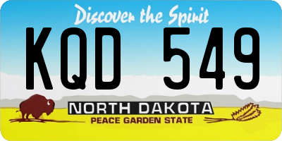 ND license plate KQD549