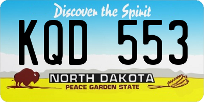ND license plate KQD553