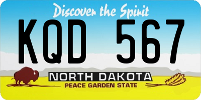 ND license plate KQD567