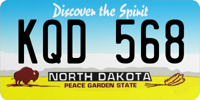 ND license plate KQD568