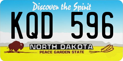 ND license plate KQD596